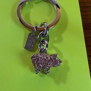 Coach Crystal Pig Keychain